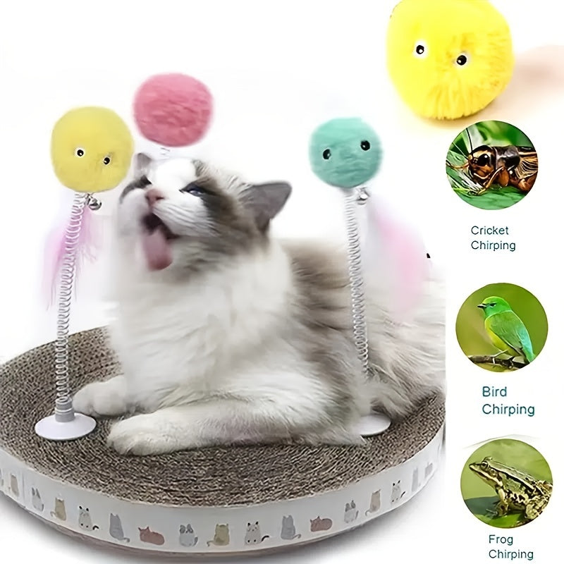 Interactive Cat Plush Toy Ball - Fun Training Toy With Squeaky Sound For Pets