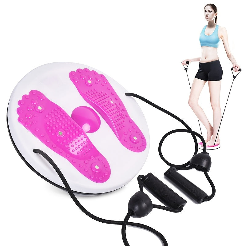 Magnetic Twist Board with Resistance Bands, Uncharged ABS Fitness Foot Massager, Yoga Waist Trainer, Balance and Strength Training, with Resistance Bands for Waist, Hips, and Legs, for Valentine's, Women's, Mother'S Day, Chri