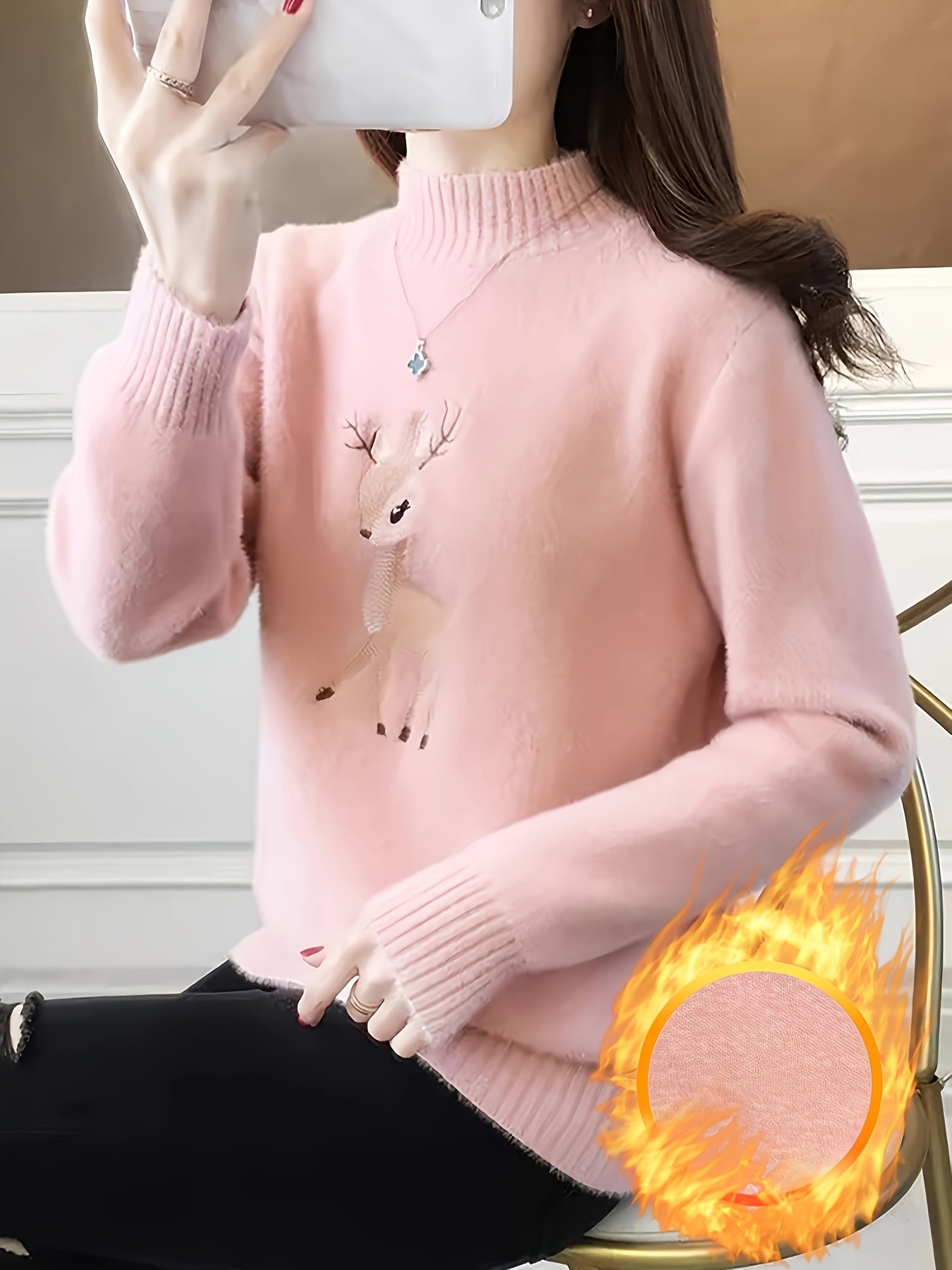 1pc YOUNG Style High Neck Long Sleeve Jersey Knit Fabric