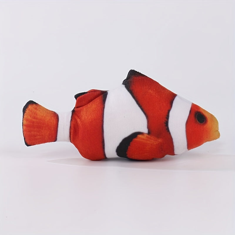 1pc Pet Cute Fish Design Cat Teaser Plush Toy