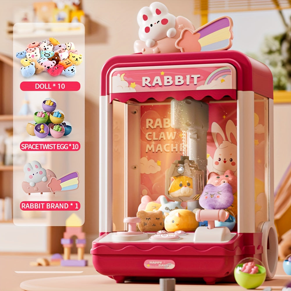 Jovow, Claw Machine Toy, Party Clip Doll Gashapon Machine, Pretend to Play Claw Machine, Home or Party Activity Game Machine, Send 10 Random Dolls and 10 Gashapon, Exercise Hand-Eye Coordination, Birthday Halloween Gift Thank